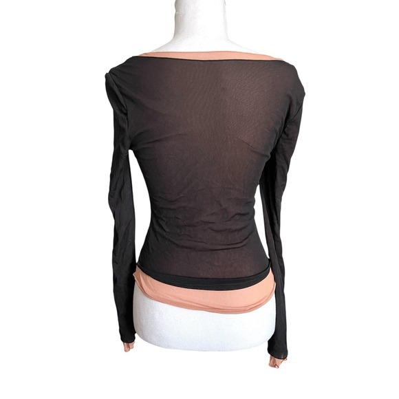 Intimately Free People Double Take Long Sleeve Layer Nylon Top Sz S Whimsigoth - Picture 5 of 12